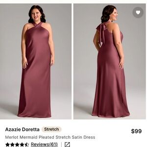 Elegant Pink Halter Satin Gown